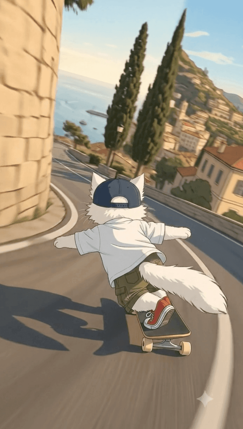 A video frame where the background changes unnaturally on a curve